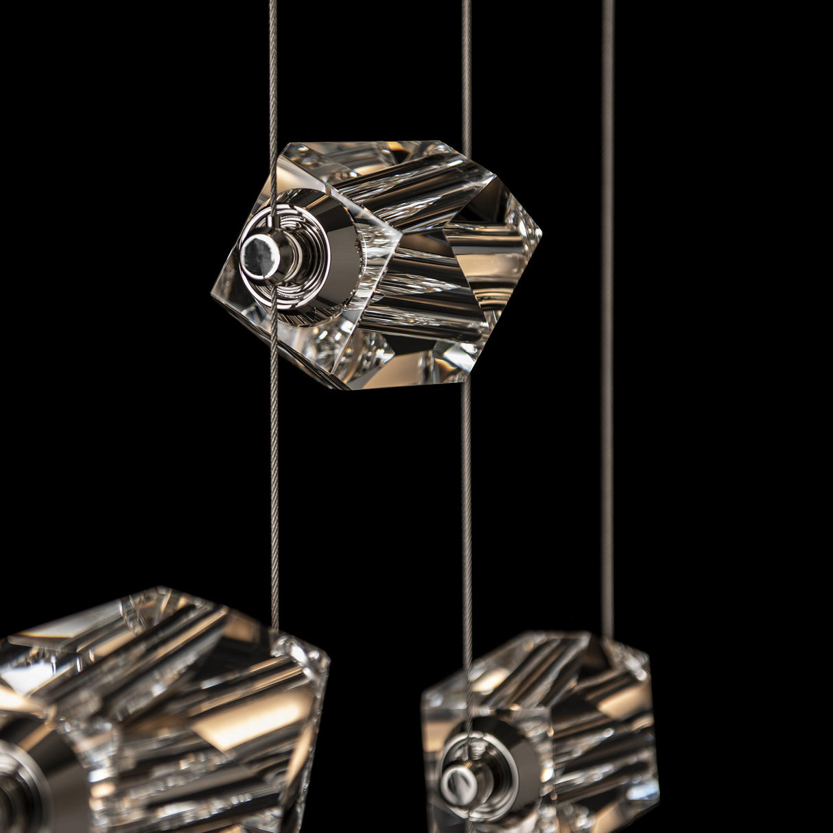 Hubbardton Forge 2023 Modern Brass Crystal Standard Gatsby 9-Light LED Pendant