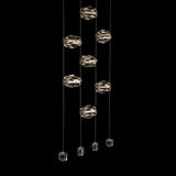 Hubbardton Forge 2023 Modern Brass Crystal Standard Gatsby 9-Light LED Pendant