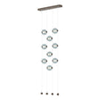 Hubbardton Forge 2020 Bronze Cool Grey Glass (YL) Standard Abacus 9-Light Ceiling-to-Floor LED Pendant
