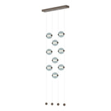 Hubbardton Forge 2020 Bronze Cool Grey Glass (YL) Standard Abacus 9-Light Ceiling-to-Floor LED Pendant