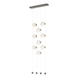Hubbardton Forge 2020 Dark Smoke Opal Glass (GG) Standard Abacus 9-Light Ceiling-to-Floor LED Pendant