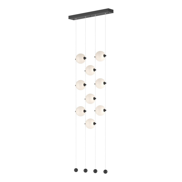 Hubbardton Forge 2020 Black Opal Glass (GG) Standard Abacus 9-Light Ceiling-to-Floor LED Pendant