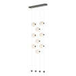 Hubbardton Forge 2020 Natural Iron Opal Glass (GG) Standard Abacus 9-Light Ceiling-to-Floor LED Pendant