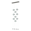 Hubbardton Forge 2020 Natural Iron Cool Grey Glass (YL) Standard Abacus 9-Light Ceiling-to-Floor LED Pendant