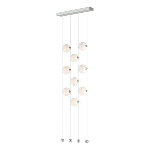 Hubbardton Forge 2020 Vintage Platinum Opal Glass (GG) Standard Abacus 9-Light Ceiling-to-Floor LED Pendant