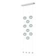 Hubbardton Forge 2020 Vintage Platinum Cool Grey Glass (YL) Standard Abacus 9-Light Ceiling-to-Floor LED Pendant