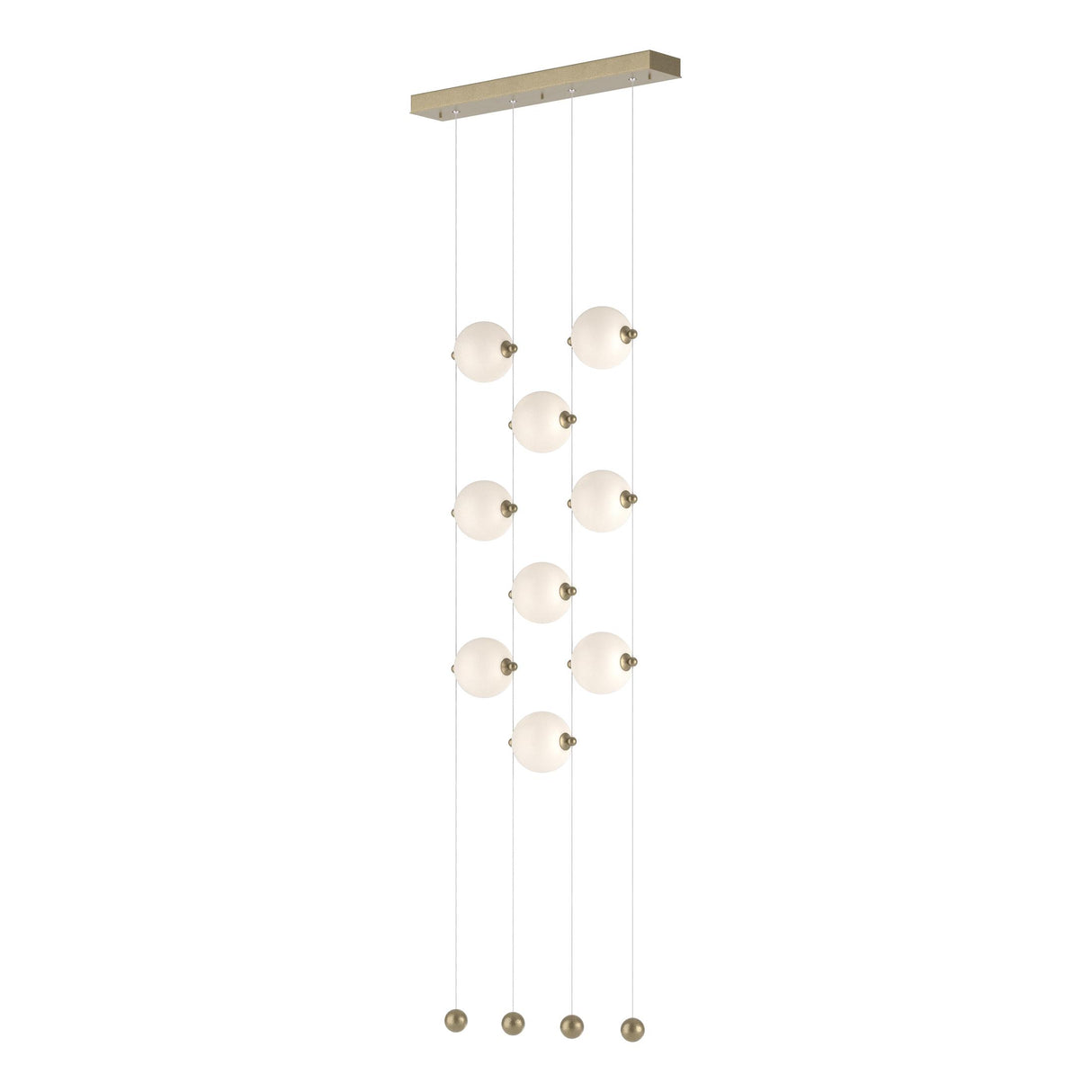 Hubbardton Forge 2020 Soft Gold Opal Glass (GG) Standard Abacus 9-Light Ceiling-to-Floor LED Pendant