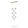Hubbardton Forge 2020 Soft Gold Cool Grey Glass (YL) Standard Abacus 9-Light Ceiling-to-Floor LED Pendant
