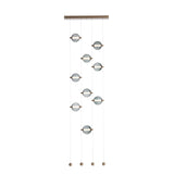 Hubbardton Forge 2020 Soft Gold Cool Grey Glass (YL) Standard Abacus 9-Light Ceiling-to-Floor LED Pendant