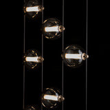 Hubbardton Forge 2020 Soft Gold Cool Grey Glass (YL) Standard Abacus 9-Light Ceiling-to-Floor LED Pendant