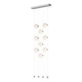 Hubbardton Forge 2020 Sterling Opal Glass (GG) Standard Abacus 9-Light Ceiling-to-Floor LED Pendant