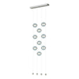 Hubbardton Forge 2020 Sterling Cool Grey Glass (YL) Standard Abacus 9-Light Ceiling-to-Floor LED Pendant