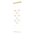 Hubbardton Forge 2020 Modern Brass Opal Glass (GG) Standard Abacus 9-Light Ceiling-to-Floor LED Pendant