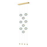 Hubbardton Forge 2020 Modern Brass Cool Grey Glass (YL) Standard Abacus 9-Light Ceiling-to-Floor LED Pendant