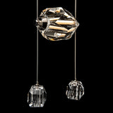 Hubbardton Forge 2023 Modern Brass Crystal Standard Gatsby 3-Light LED Pendant