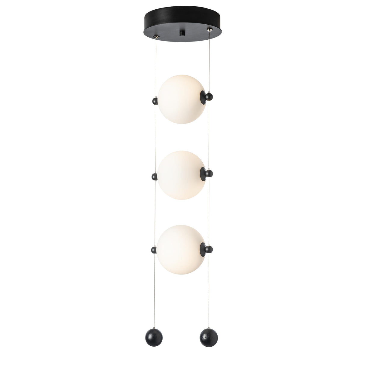 Hubbardton Forge 2023 Black Opal Glass (GG) Standard Abacus 3-Light LED Pendant