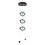 Hubbardton Forge 2023 Black Cool Grey Glass (YL) Standard Abacus 3-Light LED Pendant