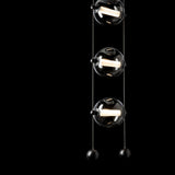 Hubbardton Forge 2023 Black Cool Grey Glass (YL) Standard Abacus 3-Light LED Pendant