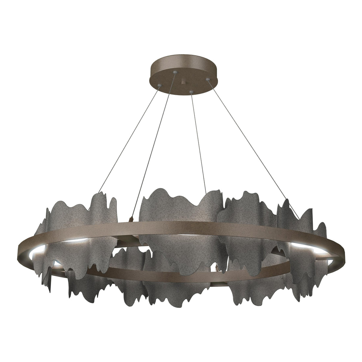 Hubbardton Forge 2020 Bronze Natural Iron Standard Hildene Circular LED Pendant