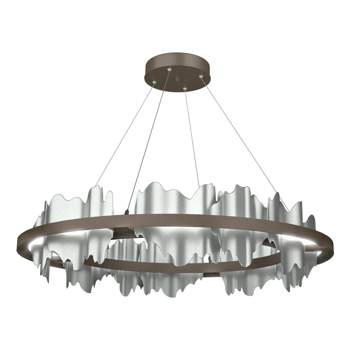 Hubbardton Forge 2020 Bronze Vintage Platinum Standard Hildene Circular LED Pendant