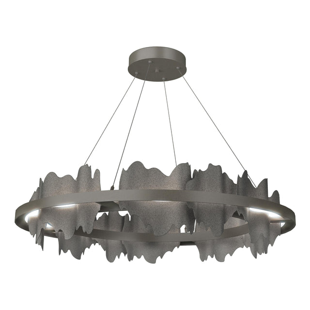 Hubbardton Forge 2020 Dark Smoke Natural Iron Standard Hildene Circular LED Pendant