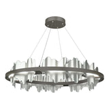 Hubbardton Forge 2020 Dark Smoke Vintage Platinum Standard Hildene Circular LED Pendant