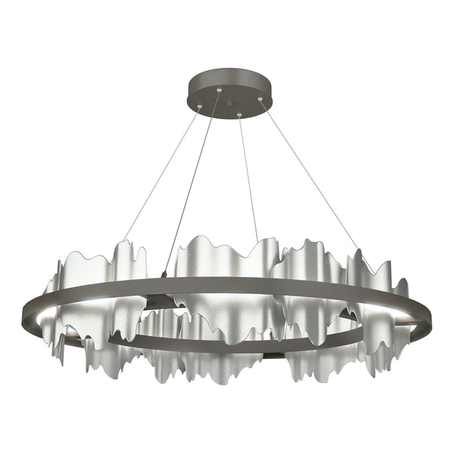 Hubbardton Forge 2020 Dark Smoke Vintage Platinum Standard Hildene Circular LED Pendant