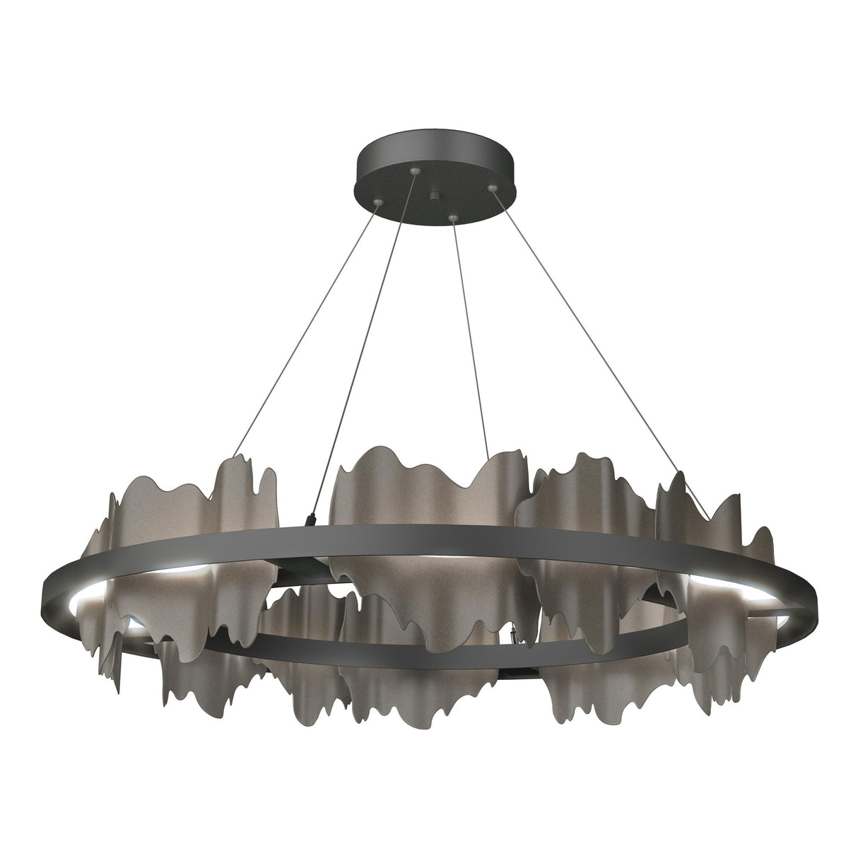 Hubbardton Forge 2020 Black Dark Smoke Standard Hildene Circular LED Pendant