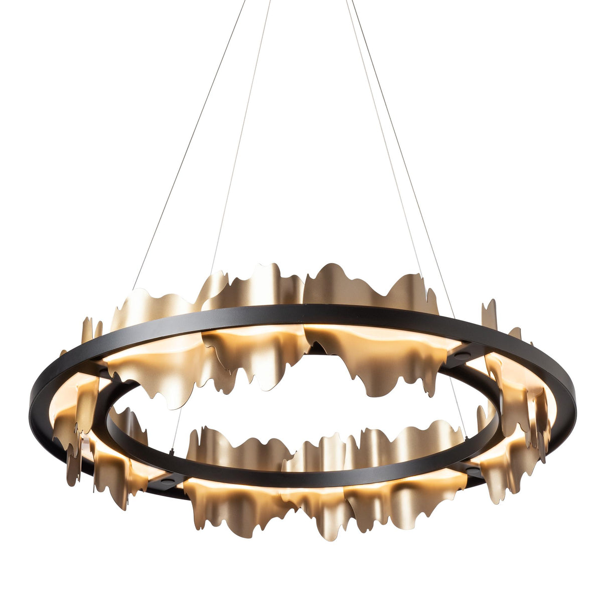 Hubbardton Forge 2020 Black Soft Gold Standard Hildene Circular LED Pendant