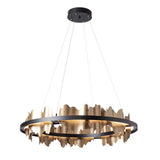 Hubbardton Forge 2020 Black Soft Gold Standard Hildene Circular LED Pendant