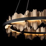 Hubbardton Forge 2020 Black Soft Gold Standard Hildene Circular LED Pendant