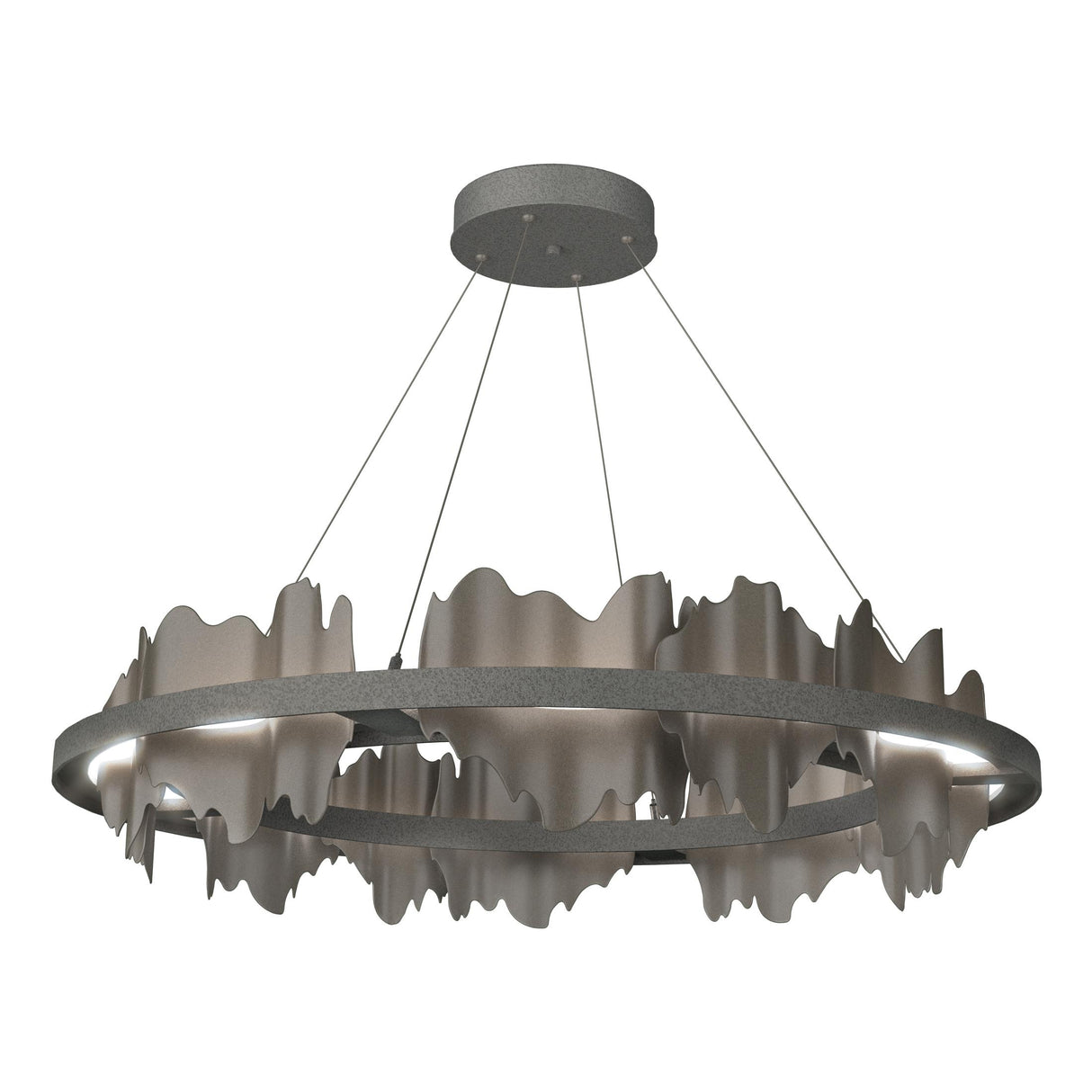 Hubbardton Forge 2020 Natural Iron Dark Smoke Standard Hildene Circular LED Pendant