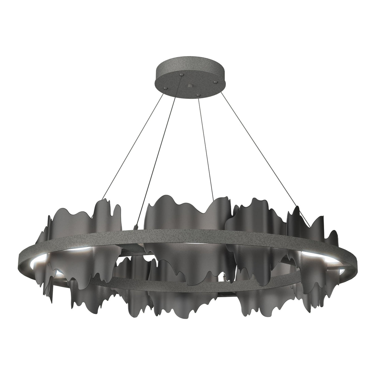 Hubbardton Forge 2020 Natural Iron Black Standard Hildene Circular LED Pendant