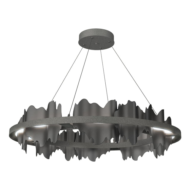 Hubbardton Forge 2020 Natural Iron Black Standard Hildene Circular LED Pendant