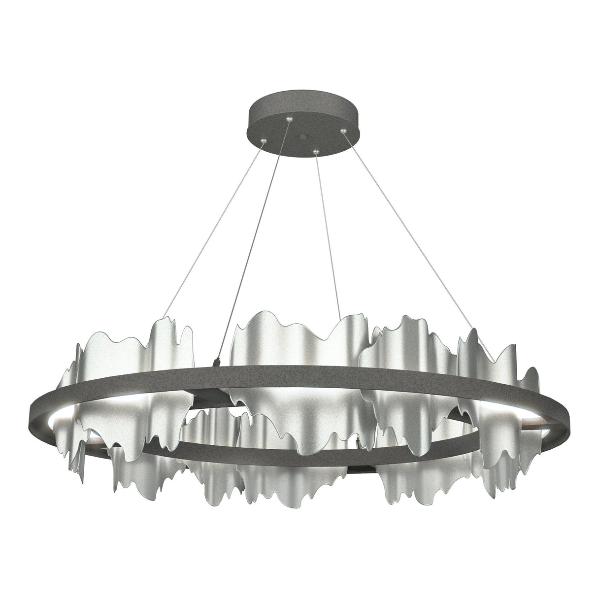 Hubbardton Forge 2020 Natural Iron Vintage Platinum Standard Hildene Circular LED Pendant