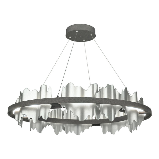 Hubbardton Forge 2020 Natural Iron Vintage Platinum Standard Hildene Circular LED Pendant
