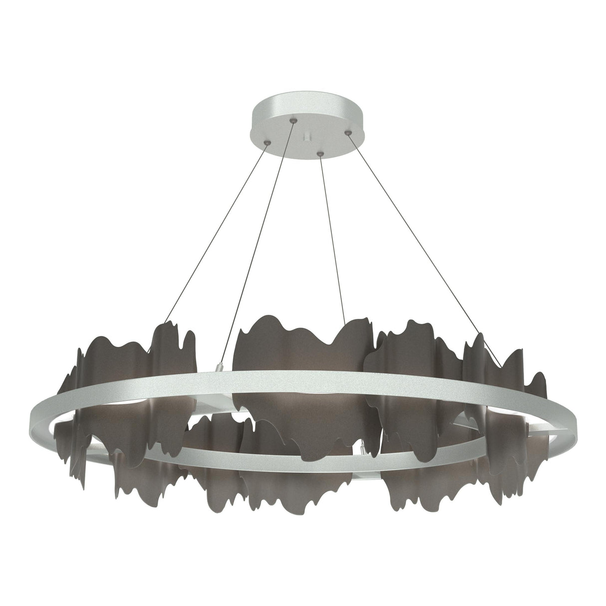 Hubbardton Forge 2020 Vintage Platinum Dark Smoke Standard Hildene Circular LED Pendant