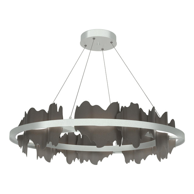 Hubbardton Forge 2020 Vintage Platinum Dark Smoke Standard Hildene Circular LED Pendant