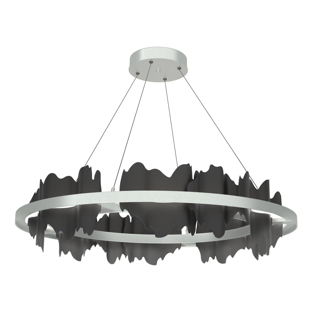 Hubbardton Forge 2020 Vintage Platinum Black Standard Hildene Circular LED Pendant