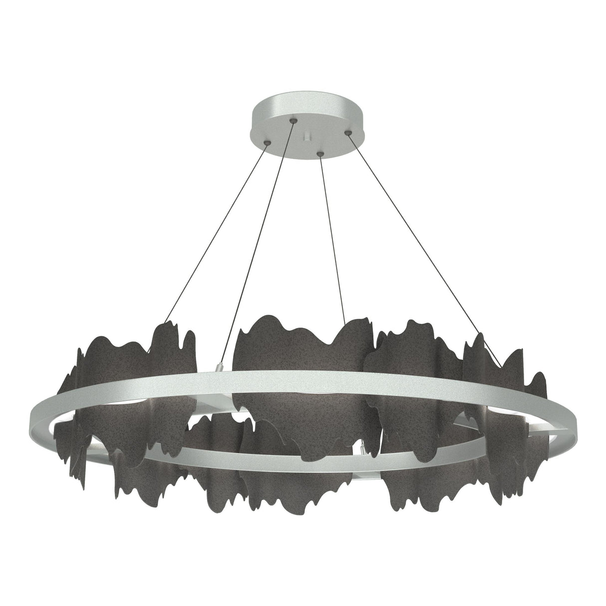 Hubbardton Forge 2020 Vintage Platinum Natural Iron Standard Hildene Circular LED Pendant