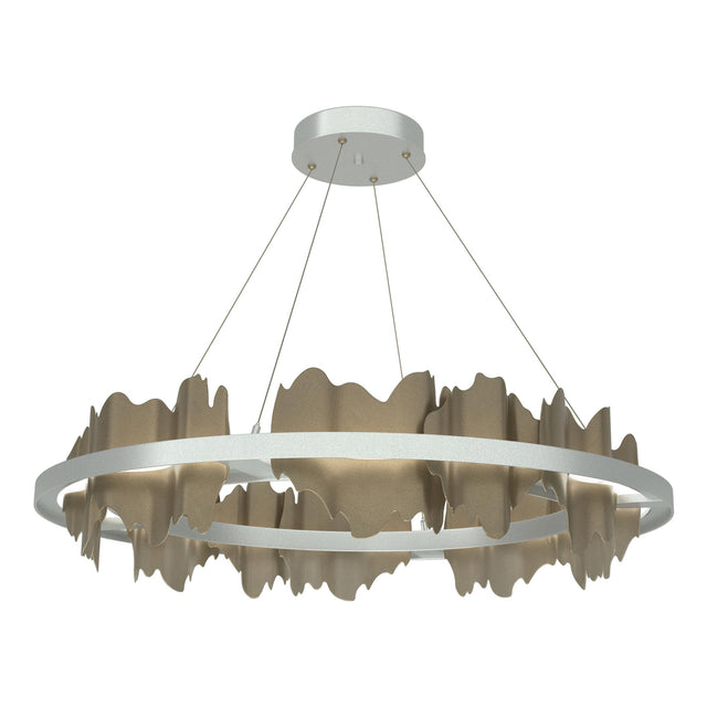 Hubbardton Forge 2020 Vintage Platinum Soft Gold Standard Hildene Circular LED Pendant