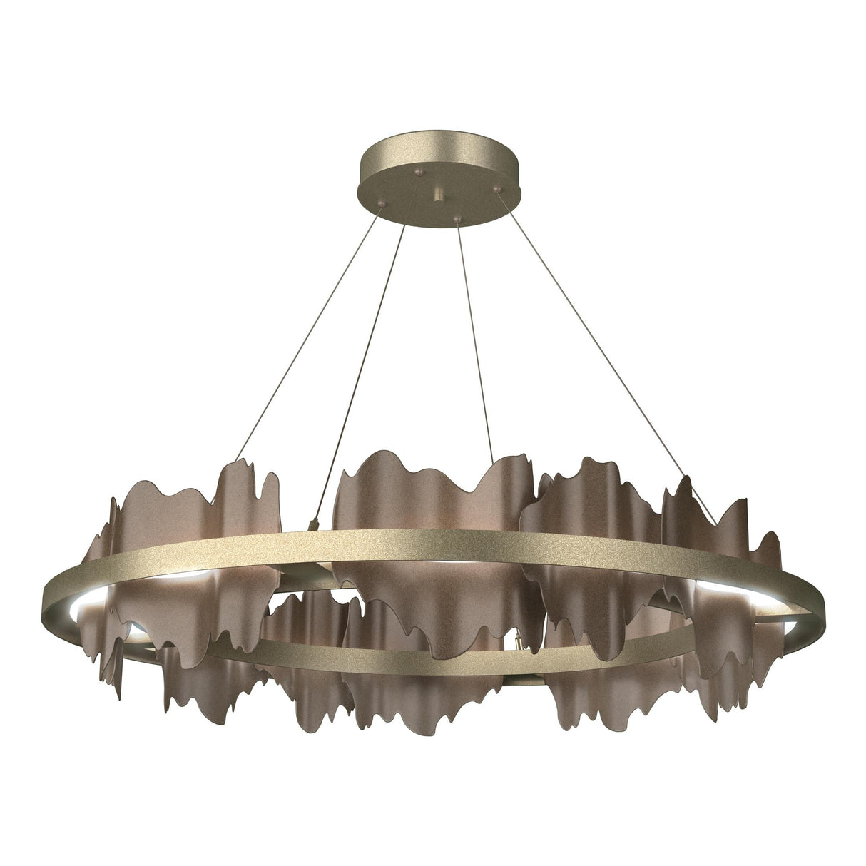 Hubbardton Forge 2020 Soft Gold Bronze Standard Hildene Circular LED Pendant