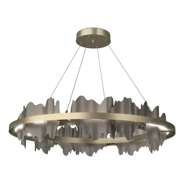 Hubbardton Forge 2020 Soft Gold Dark Smoke Standard Hildene Circular LED Pendant