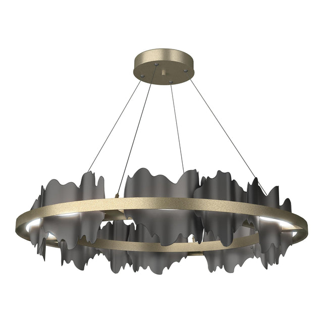 Hubbardton Forge 2020 Soft Gold Black Standard Hildene Circular LED Pendant