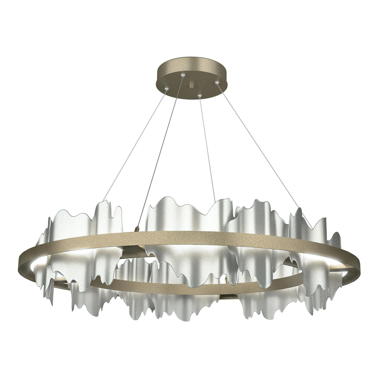 Hubbardton Forge 2020 Soft Gold Vintage Platinum Standard Hildene Circular LED Pendant