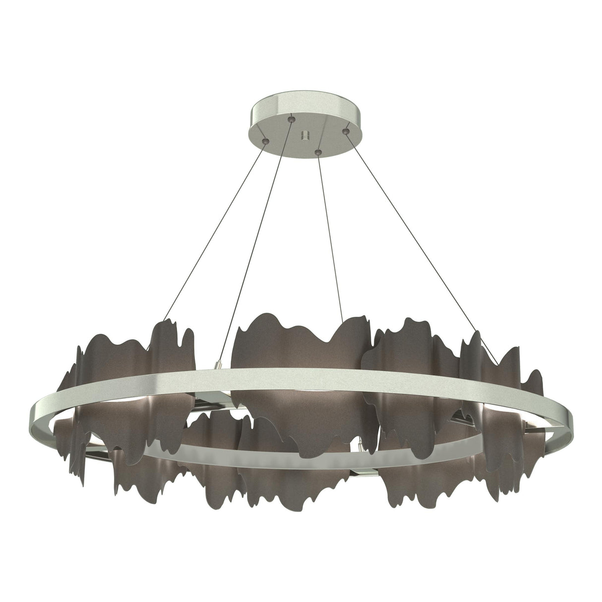 Hubbardton Forge 2020 Sterling Dark Smoke Standard Hildene Circular LED Pendant