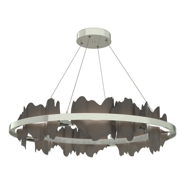 Hubbardton Forge 2020 Sterling Dark Smoke Standard Hildene Circular LED Pendant