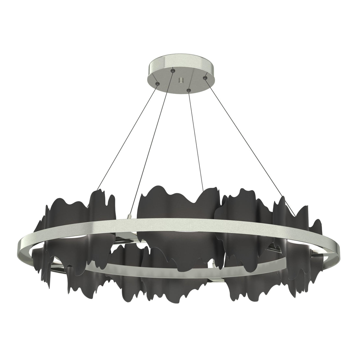 Hubbardton Forge 2020 Sterling Black Standard Hildene Circular LED Pendant
