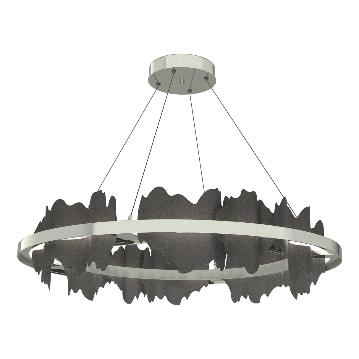 Hubbardton Forge 2020 Sterling Natural Iron Standard Hildene Circular LED Pendant