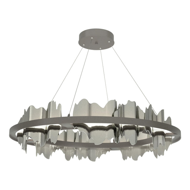 Hubbardton Forge 2020 Dark Smoke Sterling Standard Hildene Circular LED Pendant